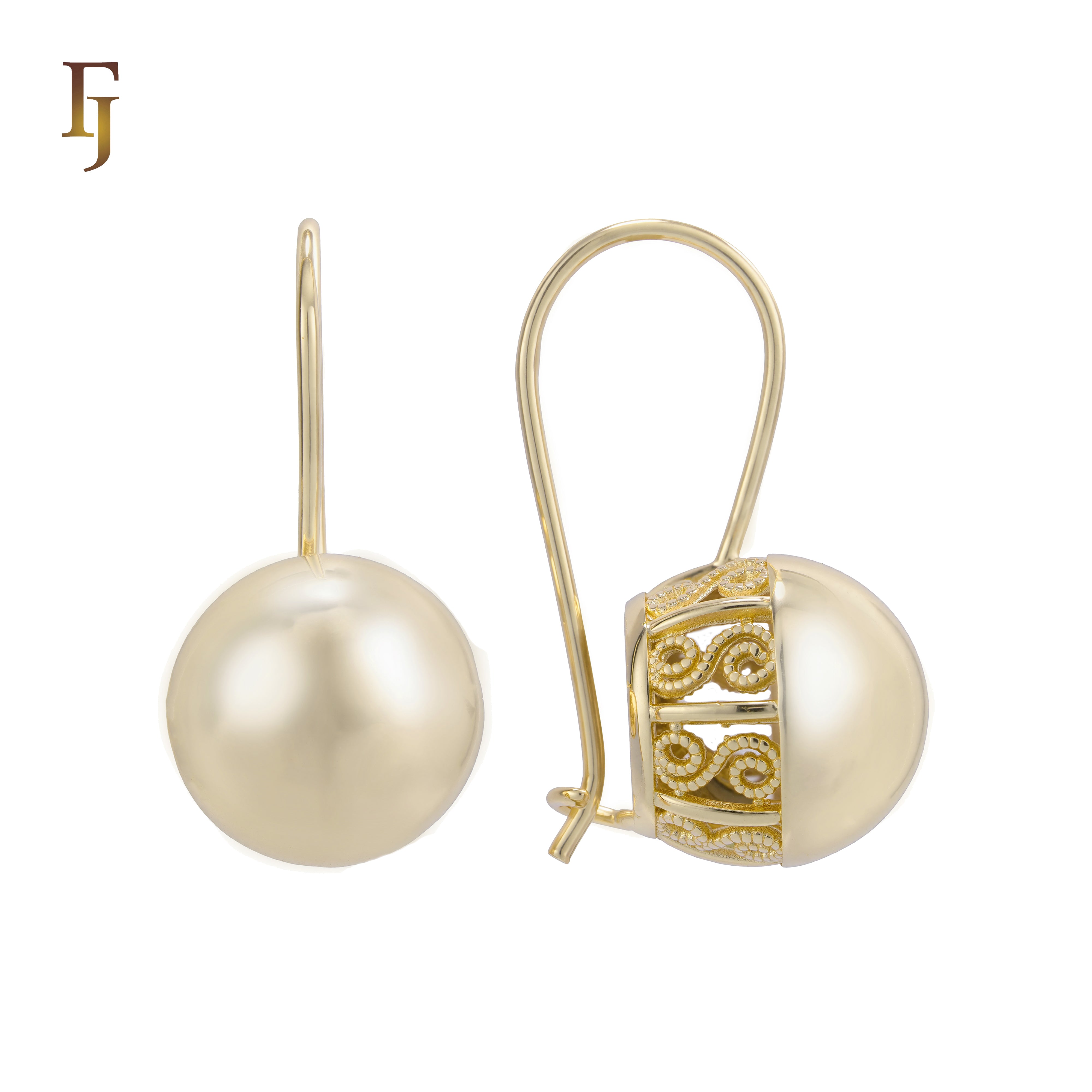 Pendientes de abalorios con gancho de alambre farol en Oro 14K, colores baño de oro rosa