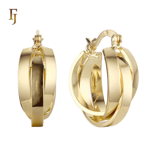 Aretes de aro Trinity en Oro de 14K, Oro Rosa, baño de dos colores