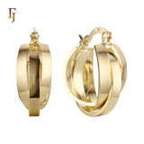 Aretes de aro Trinity en Oro de 14K, Oro Rosa, baño de dos colores