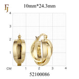 Aretes de aro Trinity en Oro de 14K, Oro Rosa, baño de dos colores
