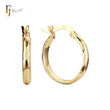Textured 14K Gold Hoop Earrings