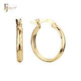 Textured 14K Gold Hoop Earrings