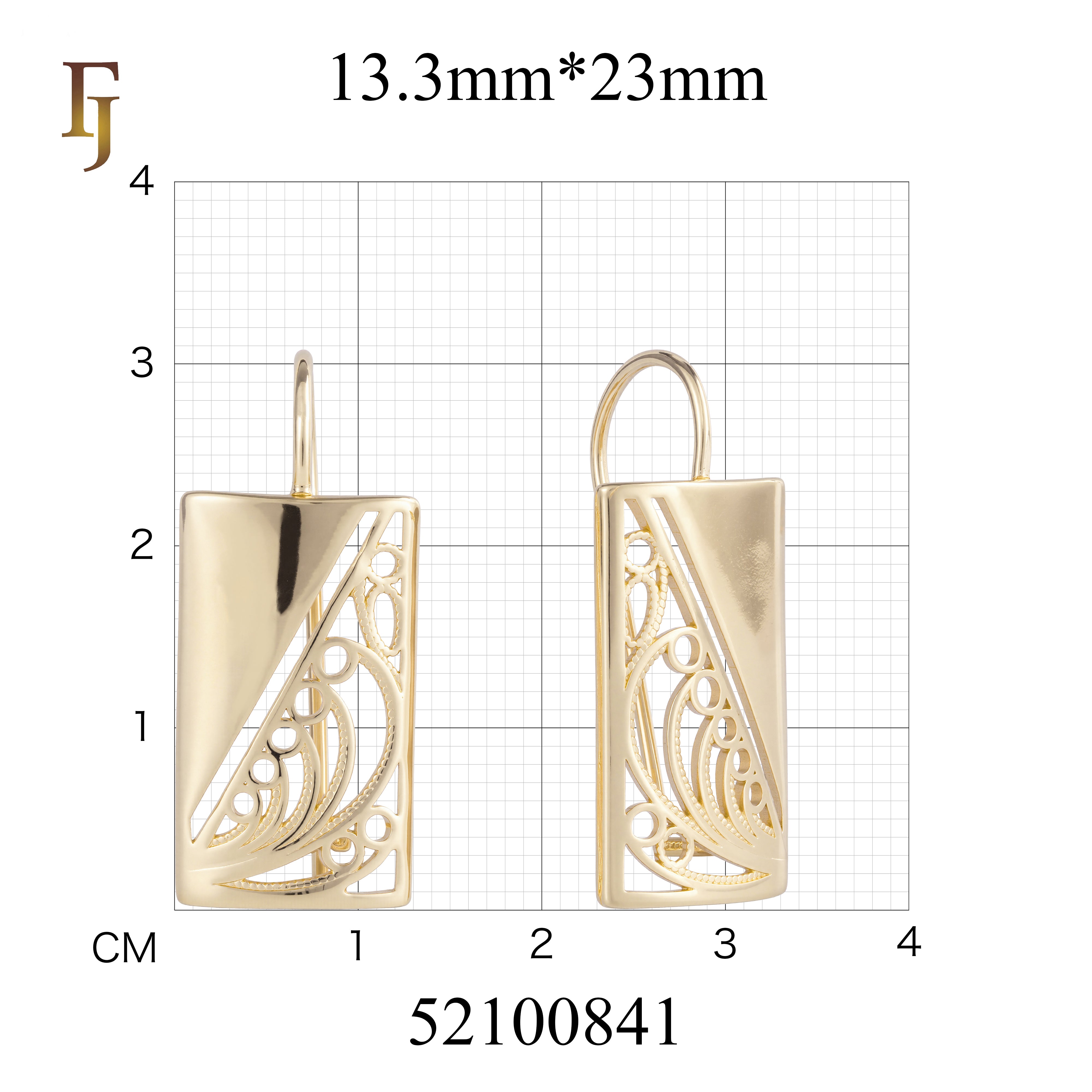 Pendientes de gancho de alambre en Oro 14K, colores de baño de oro rosa.