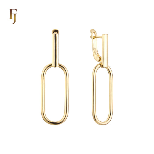 Pendientes de clip en Oro 14K, colores baño de oro rosa.