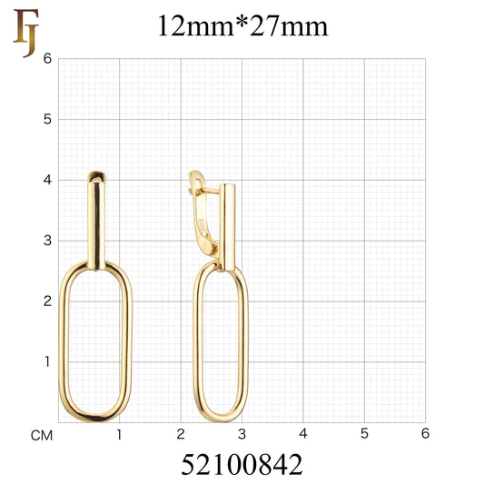 Pendientes de clip en Oro 14K, colores baño de oro rosa.