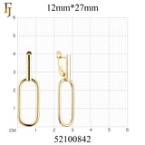 Pendientes de clip en Oro 14K, colores baño de oro rosa.