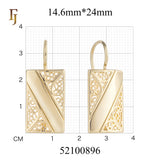 Pendientes de gancho de alambre en Oro 14K, colores de baño de oro rosa.