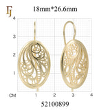 Aretes de gancho de alambre de olas y olas en Oro 14K, colores baño de oro rosa.