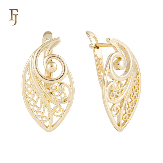 Pendientes en Oro de 14K, baño de Oro Rosa colores