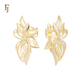Pendientes Hojas mariposa en Oro de 14K, baño de Oro Rosa colores
