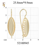 Pendientes de gancho de alambre en Oro 14K, colores de baño de oro rosa.
