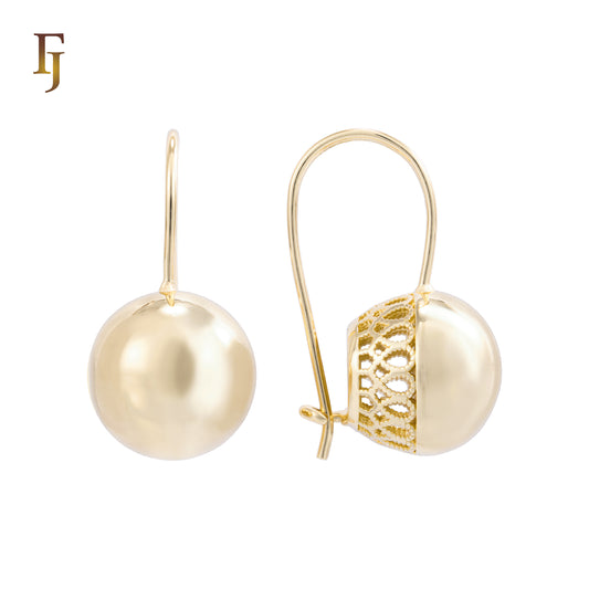 Pendientes de abalorios con gancho de alambre en Oro 14K, colores de baño de oro rosa.