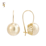 Pendientes de abalorios con gancho de alambre en Oro 14K, colores de baño de oro rosa.