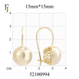 Pendientes de abalorios con gancho de alambre en Oro 14K, colores de baño de oro rosa.
