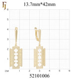 Pendientes Hojas de Afeitar en Oro de 14K, baño de Oro Rosa colores