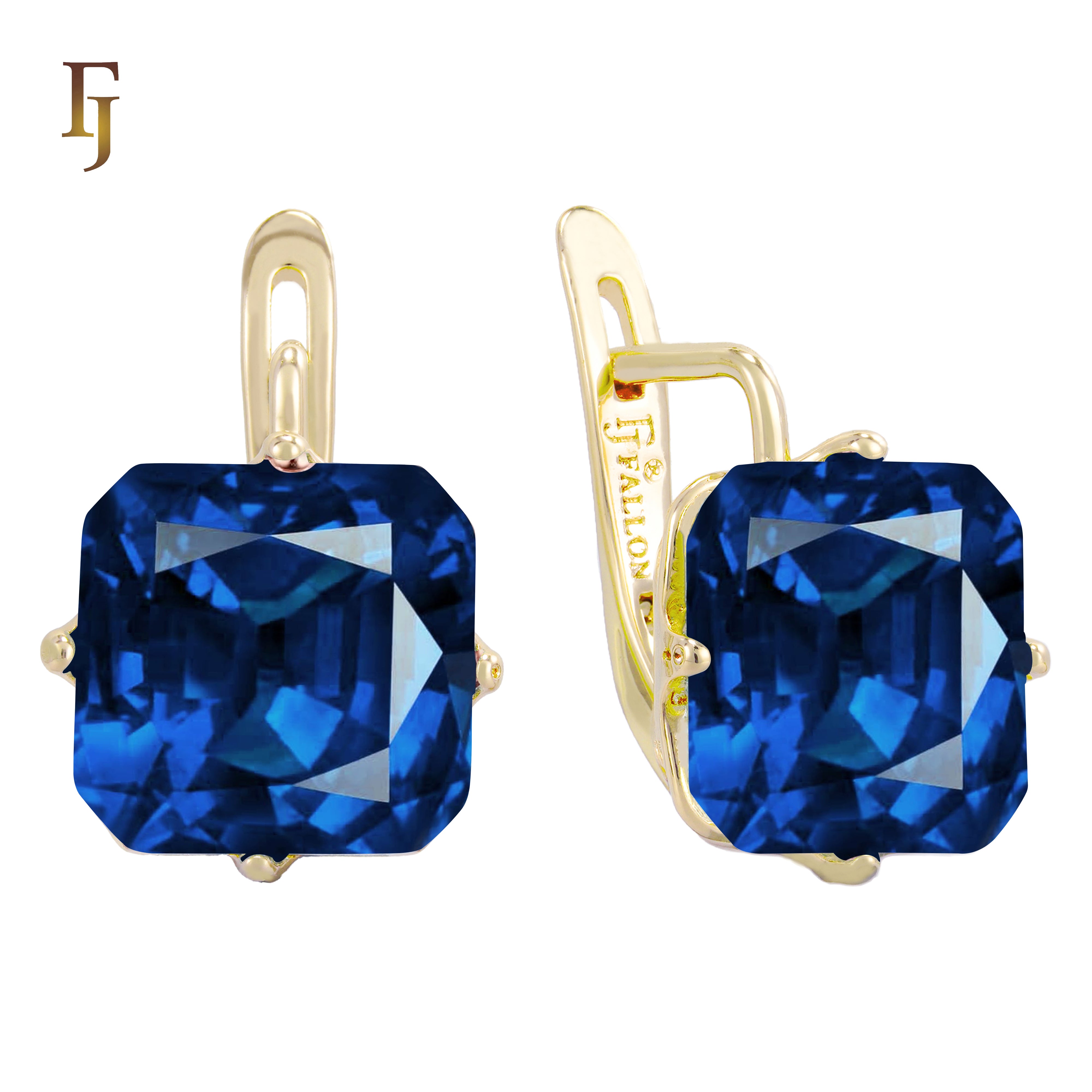 El tesoro de Ashlee: aretes de oro rosa de 14 quilates con circonitas cúbicas de colores y corte esmeralda en solitario.