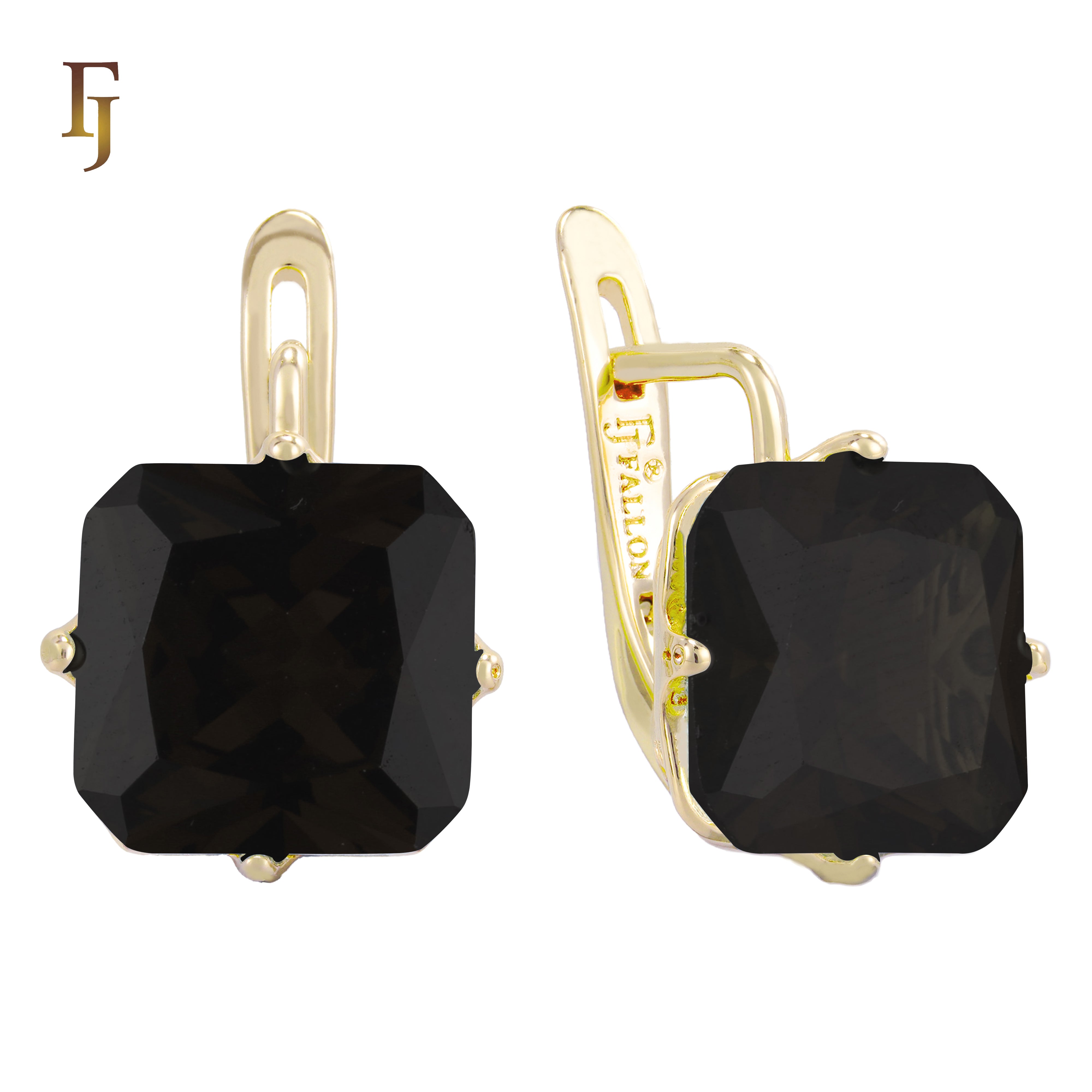 El tesoro de Ashlee: aretes de oro rosa de 14 quilates con circonitas cúbicas de colores y corte esmeralda en solitario.