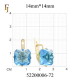 El tesoro de Ashlee: aretes de oro rosa de 14 quilates con circonitas cúbicas de colores y corte esmeralda en solitario.
