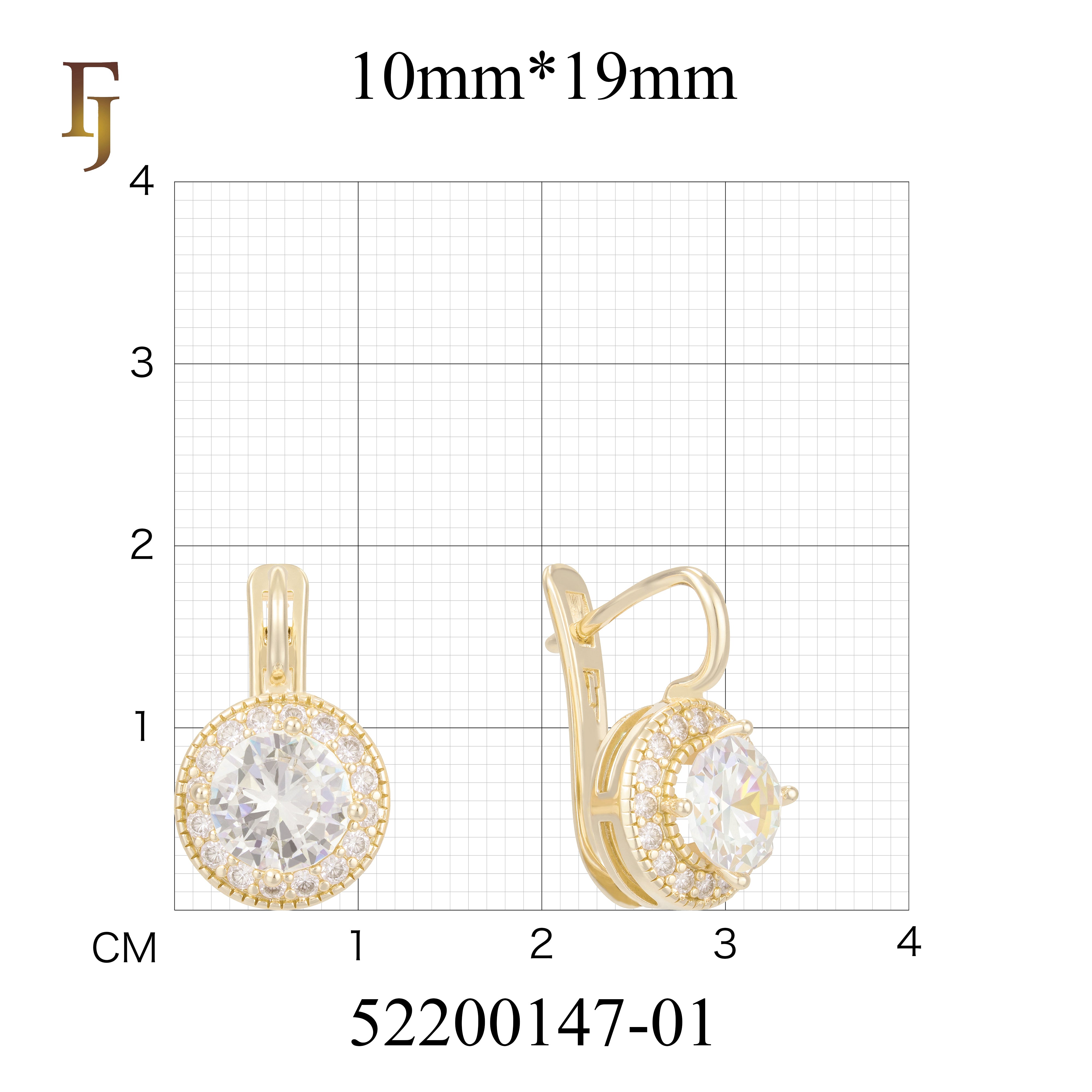 .Halo aretes de circonitas coloridas chapados en oro de 14K, oro rosa