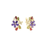Pendientes Flora Flowers Cluster CZs Oro de 14 quilates y oro rosa