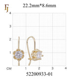 .Aretes solitarios de gancho de alambre con circonitas coloridas chapados en oro de 14 quilates, oro rosa