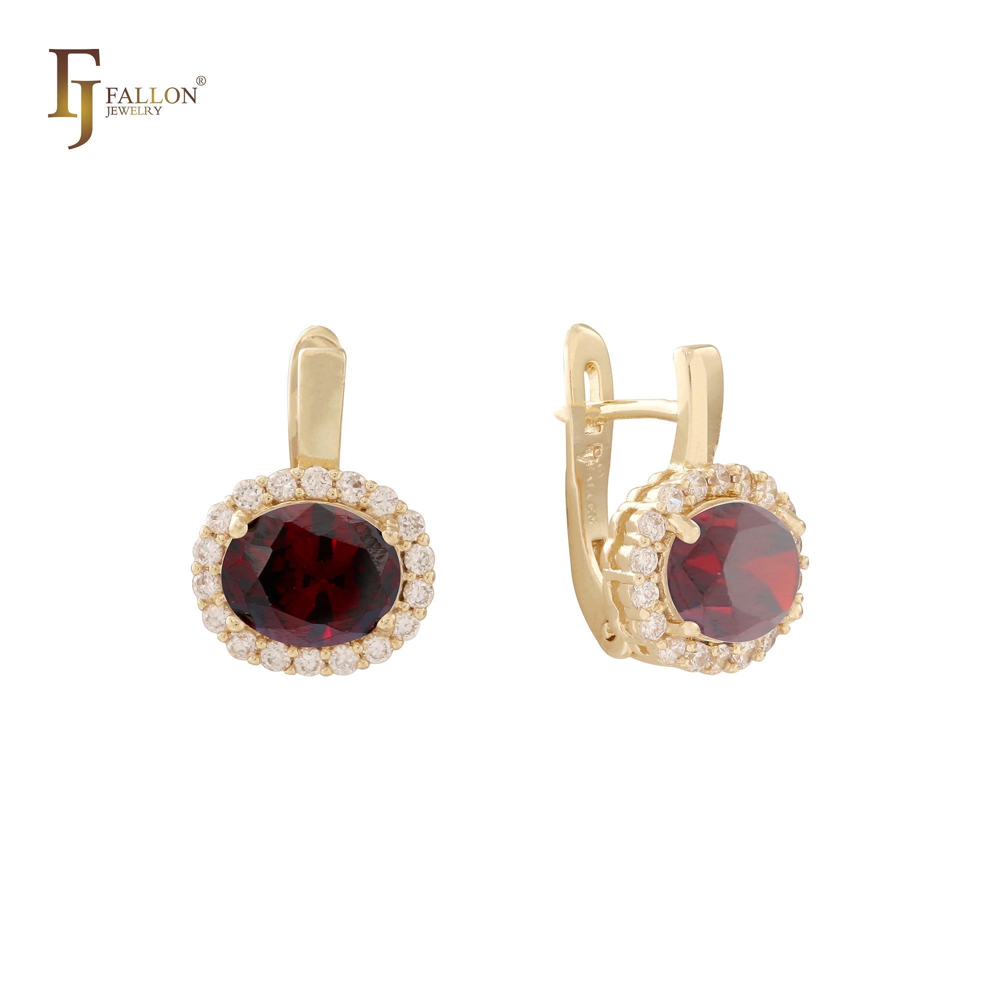 Серьги-галочки Oval Cluster из 14-каратного золота, покрытие розового золота