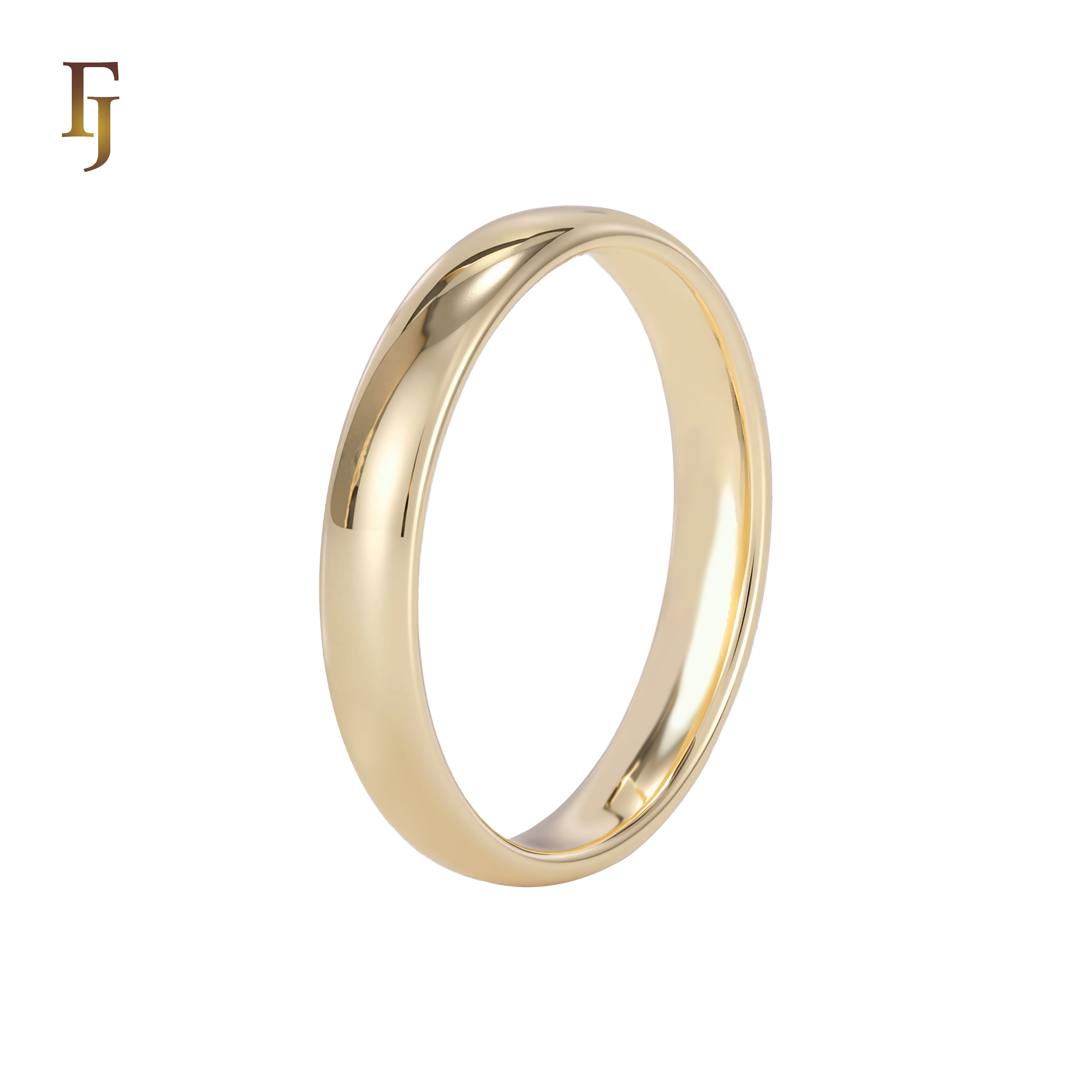 Anillos de boda de 3,5 mm chapados en Oro Blanco, Oro de 14 quilates, Oro de 18 quilates, Oro Rosa