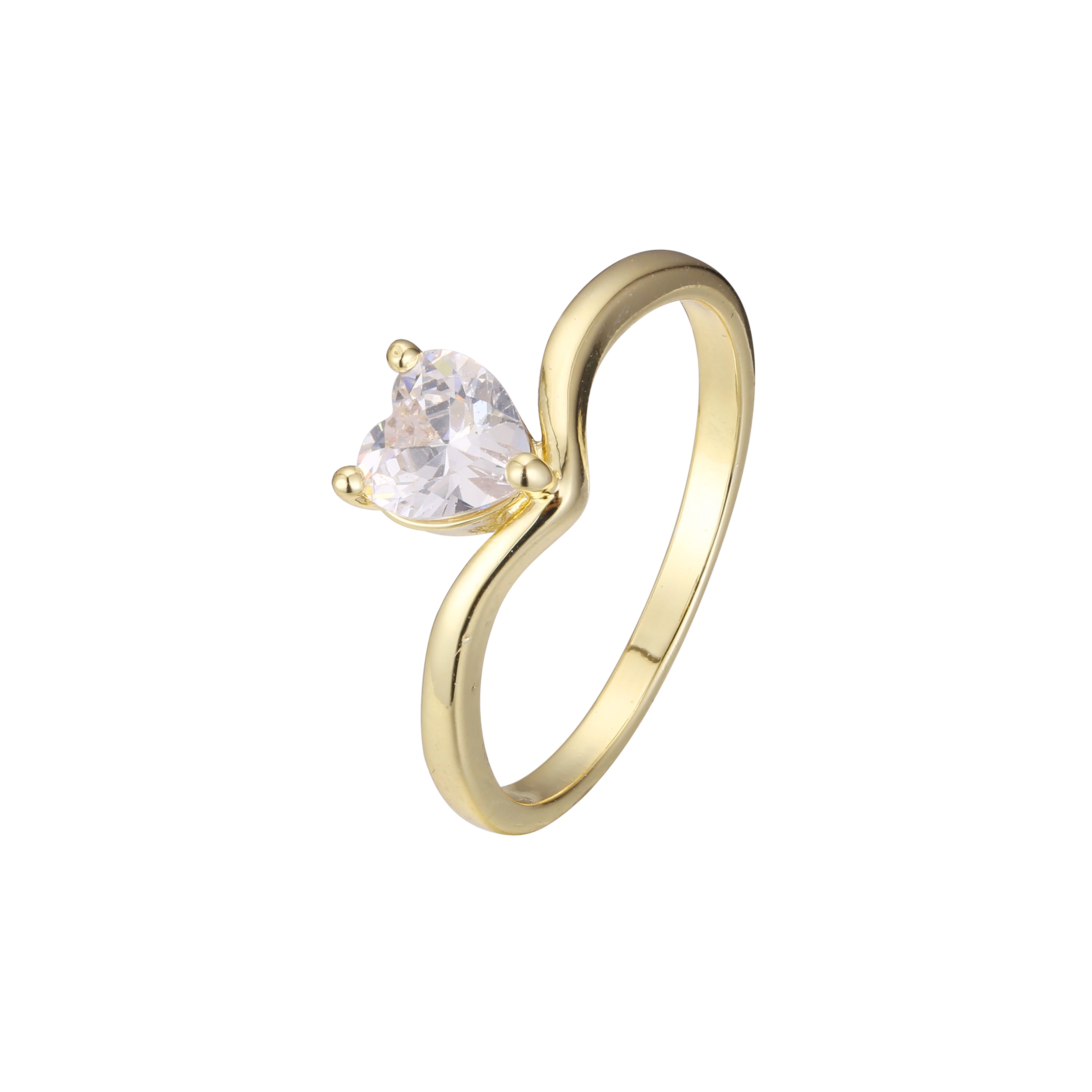 Anillos Solitario y Alianza apilable en Oro de 18K, Oro Blanco, Colores baño de Oro de 14K