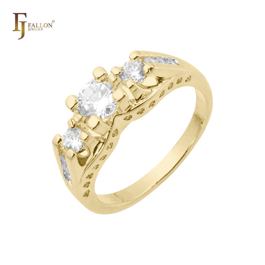 Stapelbare Clusterringe aus 14 Karat Gold, Roségold und Weißgold