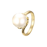 Кольца-солитер из 14-каратного золота с жемчугом и розовым золотом