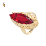 .Trend Luxurious Horse Eye Marquise Solitaire CZ 585 Oro rosa, anillos de oro de 14 quilates