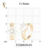 Anillos anchos Solitario piedra redonda grande diseño liso en Oro de 18K, baño de Oro de 14K colores