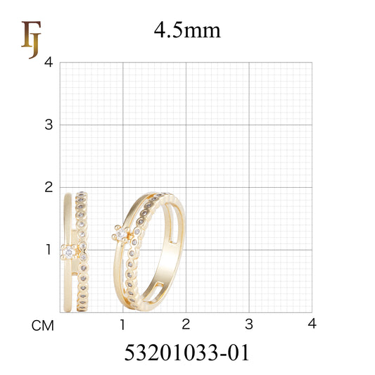 Solitario Anillos de boda en oro de 14 quilates, oro rosa, baño de dos tonos