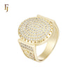 Oval Pave Cubic Zirconia Statement Ring 14K Gold Plated Hypoallergenic Tarnish Resistant Jewelry FJ Fallon Jewelry