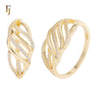 .Anillos de moda en oro de 14 quilates, colores chapados en oro rosa.