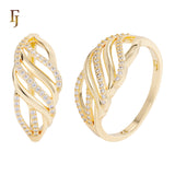.Anillos de moda en oro de 14 quilates, colores chapados en oro rosa.