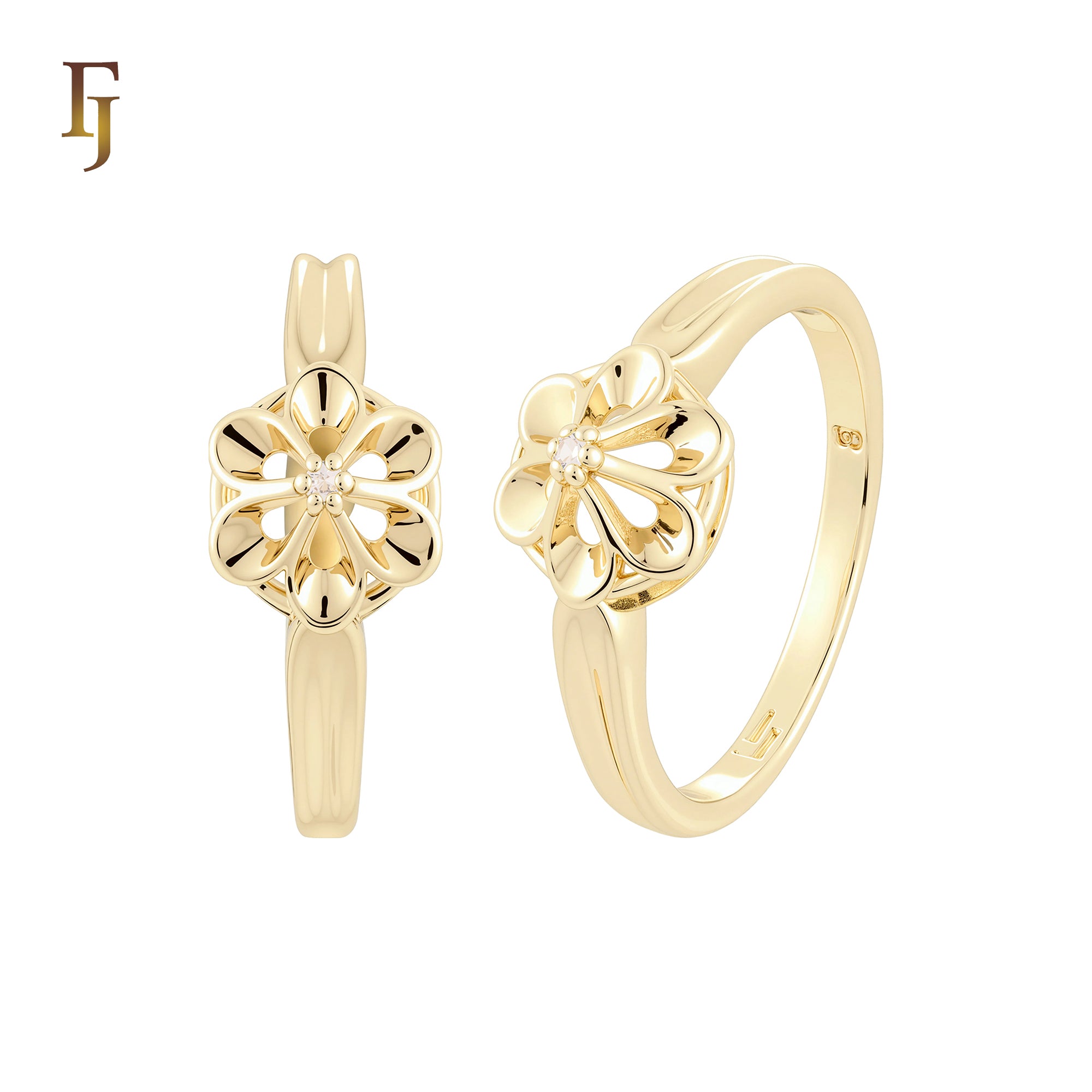 Openwork Flower Ring 14K Gold Plated Hypoallergenic Tarnish Resistant Eco-Friendly Jewelry FJ Fallon Jewelry