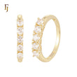 Five Stone Cubic Zirconia Band Ring 14K Gold Plated Hypoallergenic Tarnish Resistant Jewelry FJ Fallon Jewelry