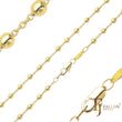 Correntes de contas de elo de cabo banhadas em ouro branco, ouro 14K, ouro rosa, dois tons