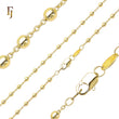 .Cadenas de cuentas con eslabones tipo cable chapadas en oro blanco, oro de 14 quilates, oro rosa, dos tonos