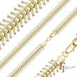 Cadenas de eslabones de hueso de pescado de oro rosa chapadas en Oro 14K, oro rosa