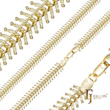 Cadenas de eslabones de hueso de pescado de oro rosa chapadas en Oro 14K, oro rosa
