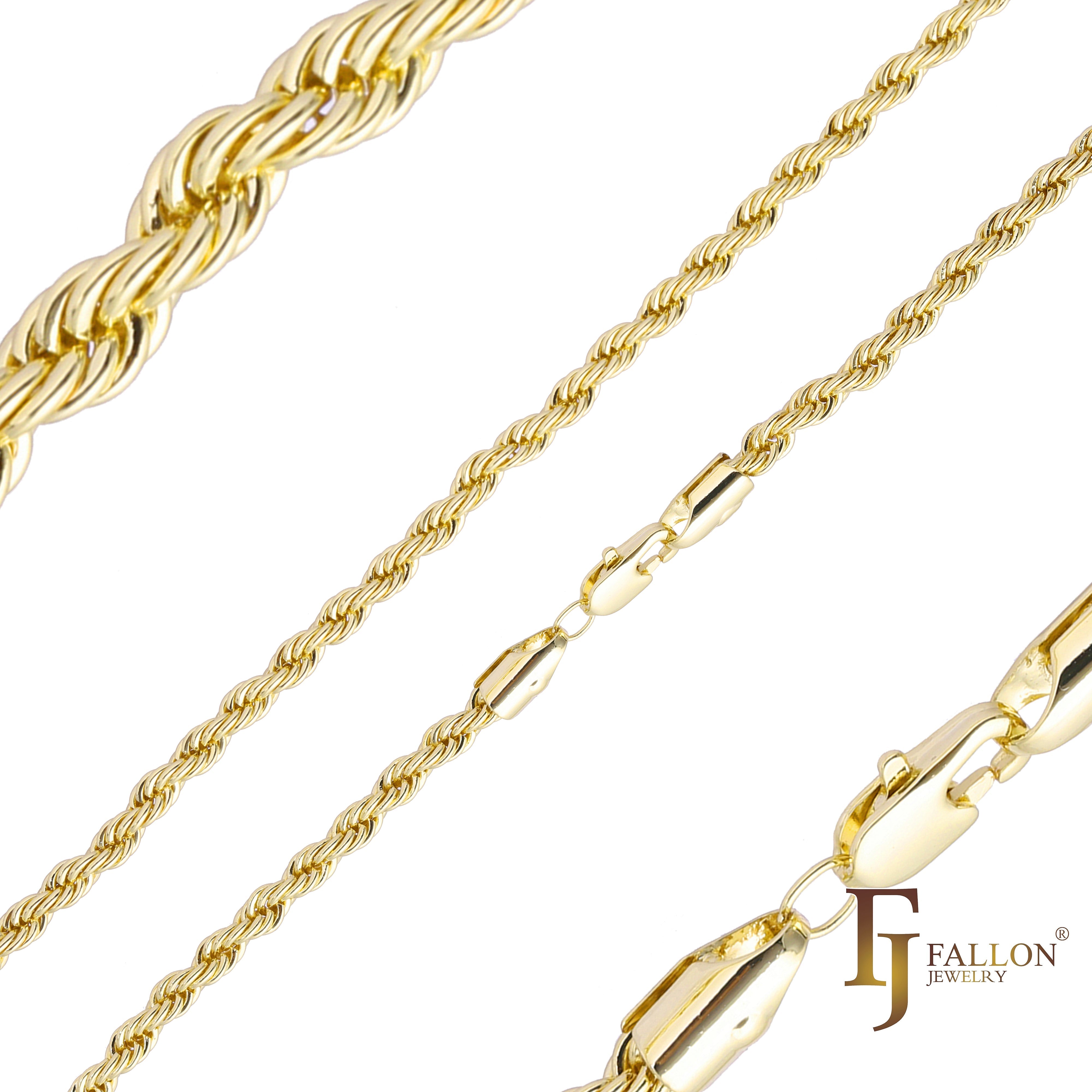 Классические цепочки из французского каната из Жёлтое золото 585 пробы [тонкие 2–4 мм]