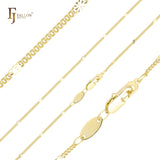 Sunflower fancy link chains plated in 14K Gold, Rose Gold, two tone, White Gold