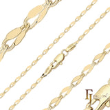 Classic Lace Sequin chains plated in 14K Gold, Rose Gold, two tone