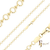 Цепочки Shell с коваными звеньями Sunburst, покрытием из белого, 14-каратного и розового золота.