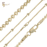 Cadenas de oro rosa y oro de 14 quilates con eslabones tipo cable Rolo martillados