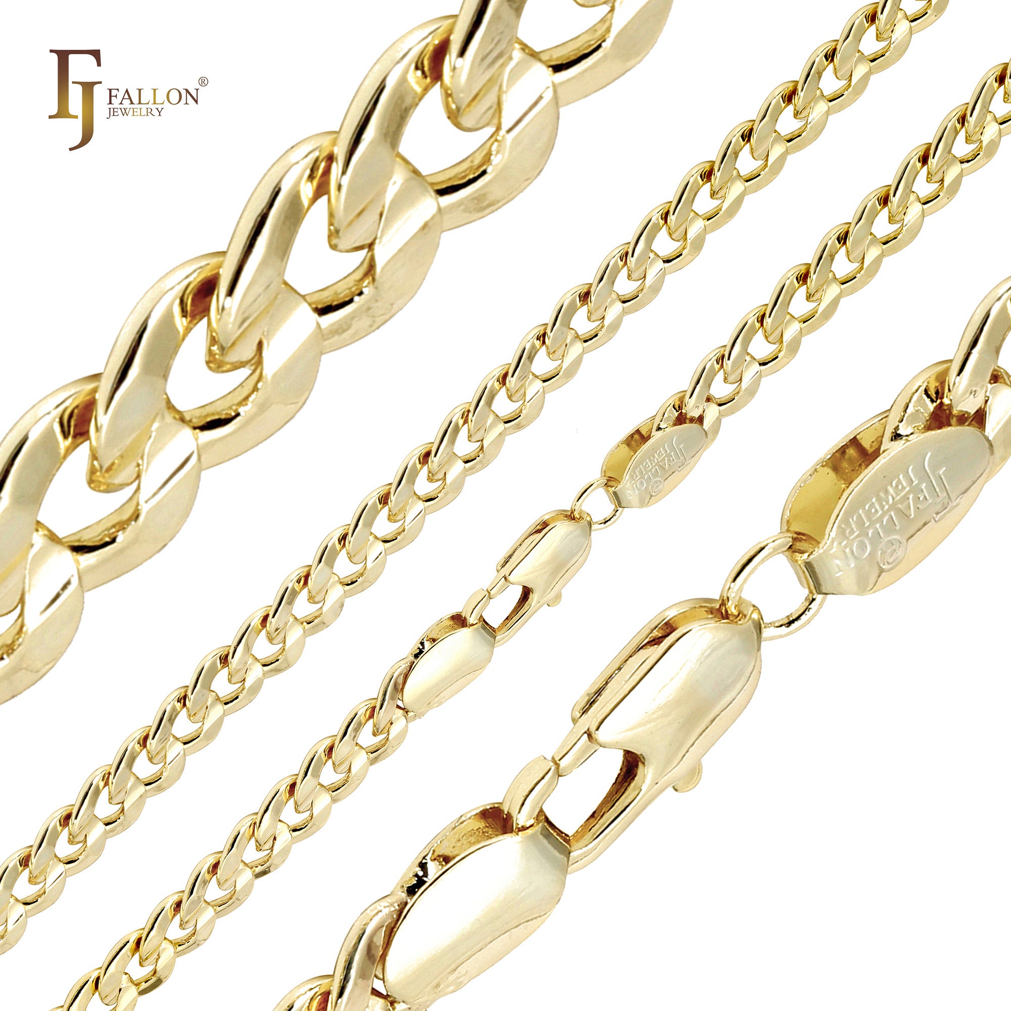 Barra central com ranhuras em ouro 14K, ouro rosa, corrente bicolor