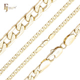 Correntes marteladas dispersas com elos de meio-fio banhadas em ouro 14K ou ouro rosa