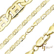 Mariner H link chains plated in 14K Gold, two tone [Rough Face]